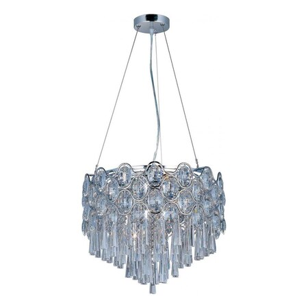 Maxim Twelve Light Polished Chrome Beveled Crystal Glass Down Pendant 39924BCPC